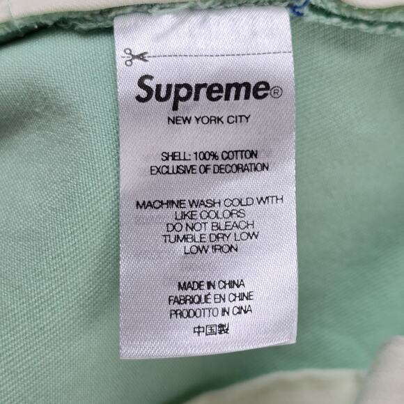 Supreme Chino Mint Pants Mens 30 (Fits 32x28) Green Pinup Girl Embroidered SS23 - Picture 6 of 14